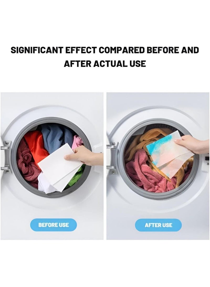 50مناديل امتصاص الألوان للغسيل، ٥٠ مناديل امتصاص ألوان الأقمشة للاستخدام مرة واحدة، تمنع بهتان الألوان واختلاطها - سهلة الاستخدام، آمنة لجميع الأقمشة. - Image 5